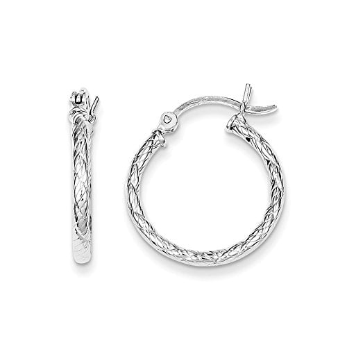 Approximate Measurements 22mm x 22mm Sterling Silver Twisted Hoop Earrings Approximate Measurements 22mm x 22mm Sterling Silver Twisted Hoop Earrings